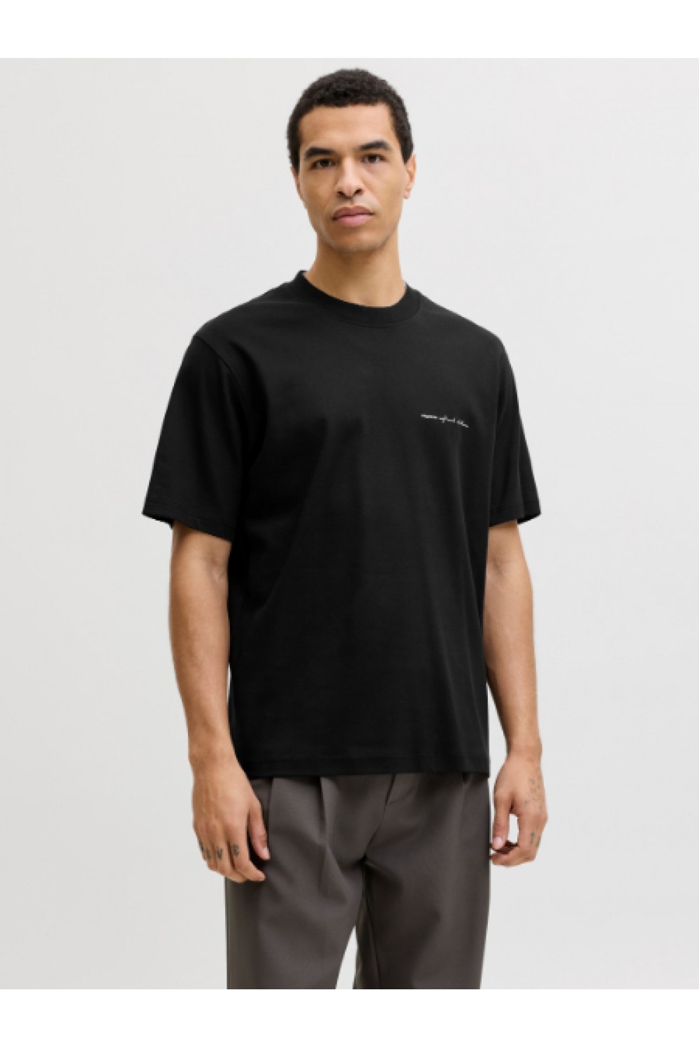 JACK & JONES BLAOWEN SS BRANDING TEE BLACK 12292397